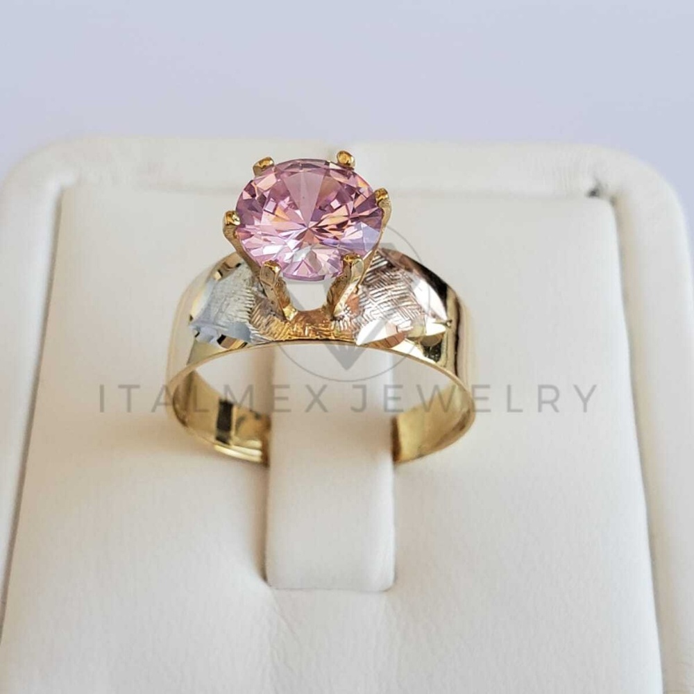 18K GF Pink Solitaire CZ Ring|Anillo Oro Laminado - Picture 5 of 5